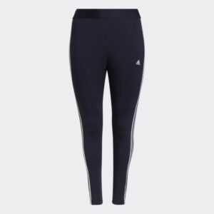 شلوار ساق بلند 3 خط، سرمه ای آدیداس (سایز بزرگ ) مدل 3 STRIPES LEGGINGS