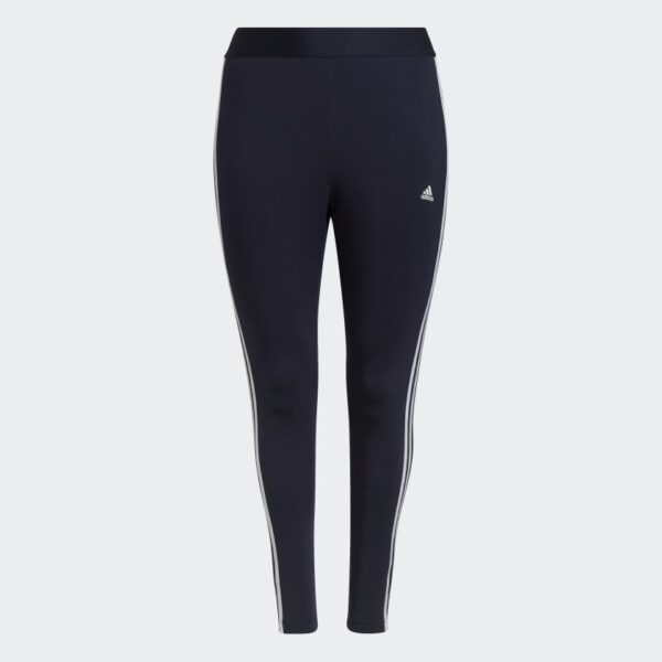 شلوار ساق بلند 3 خط، سرمه ای آدیداس (سایز بزرگ ) مدل 3 STRIPES LEGGINGS