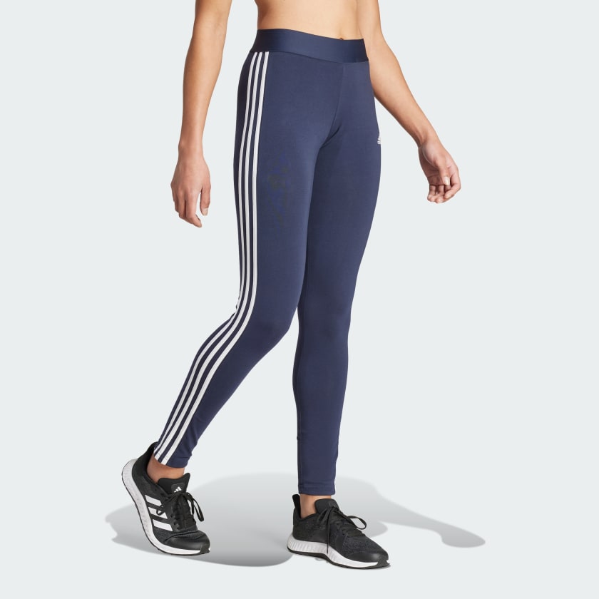 شلوار ساق بلند 3 خط، سرمه ای آدیداس مدل 3 STRIPES LEGGINGS