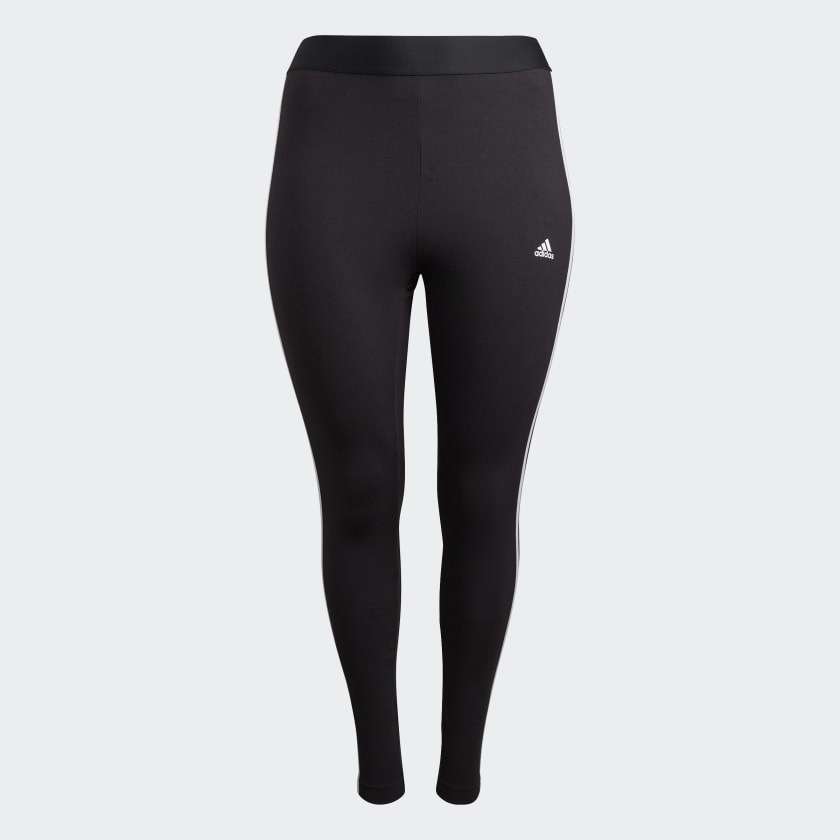 شلوار ساق بلند 3 خط، مشکی آدیداس (سایز بزرگ ) مدل 3 STRIPES LEGGINGS