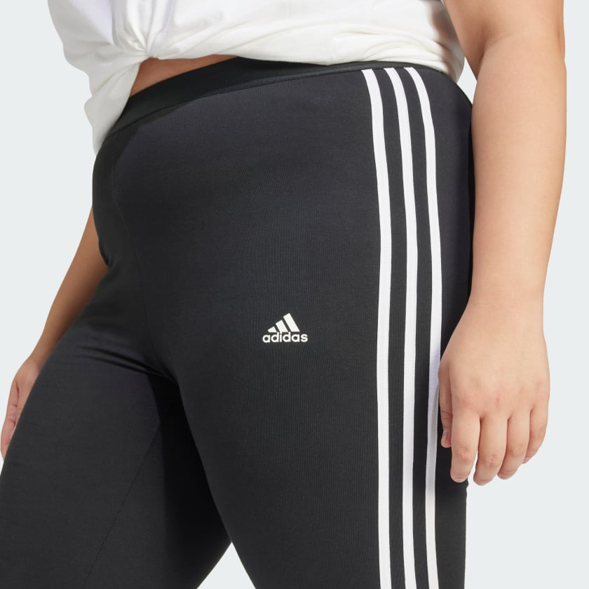 شلوار ساق بلند 3 خط، مشکی آدیداس (سایز بزرگ ) مدل 3 STRIPES LEGGINGS