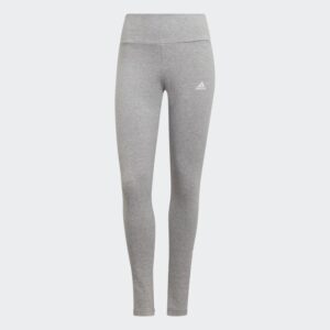 شلوار ساق بلند آرم دار خاکستری مشکی آدیداس مدل HIGH-WAISTED LOGO LEGGINGS