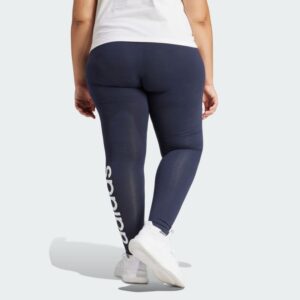 شلوار ساق بلند آرم دار سرمه ای (سایز بزرگ) آدیداس مدل HIGH-WAISTED LOGO LEGGINGS