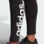 شلوار ساق بلند آرم دار مشکی آدیداس مدل HIGH-WAISTED LOGO LEGGINGS