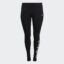 شلوار ساق بلند آرم دار مشکی (سایز بزرگ) آدیداس مدل HIGH-WAISTED LOGO LEGGINGS