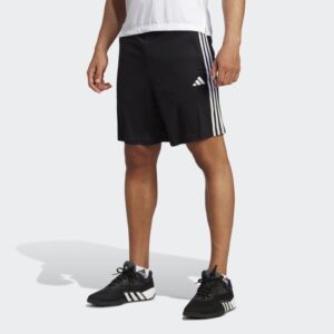 شورت ورزشی مشکی مدل آدیداس TRAIN ESSENTIALS PIQUÉ 3-STRIPES