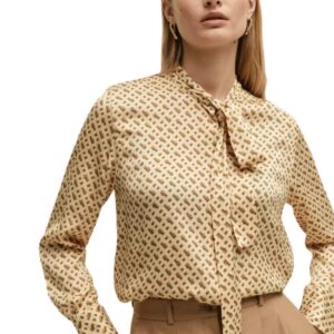 بلوز زنانه سفید هوگو باس مدل RELAXED-FIT BLOUSE