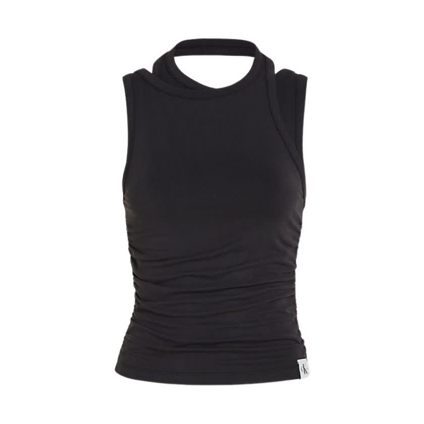 تاپ زنانه مشکی کلوین کلین مدل Soft Jersey Layered Tank Top