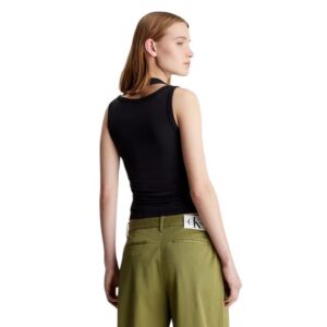 تاپ زنانه مشکی کلوین کلین مدل Soft Jersey Layered Tank Top