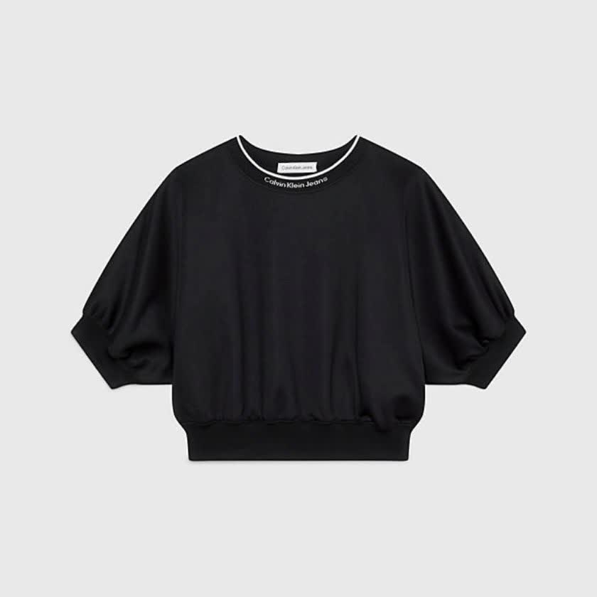 تاپ نوجوانی دخترانه مشکی کلوین کلین Oversized Waisted Top