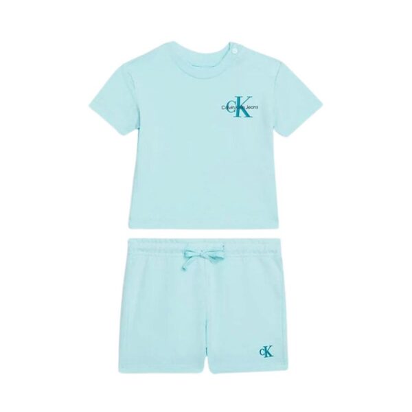 ست بچگانه آبی کلوین کلین مدل Newborn T-Shirt And Shorts Set