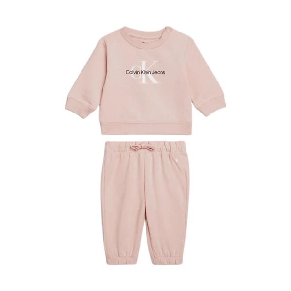 ست بچگانه بنفش کلوین کلین مدل Newborn Logo Terry Tracksuit