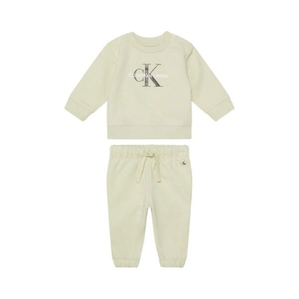 ست بچگانه خاکستری کلوین کلین مدل Newborn Logo Terry Tracksuit