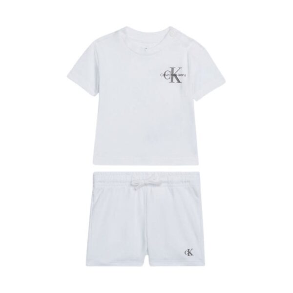 ست بچگانه سفید کلوین کلین مدل Newborn T-Shirt And Shorts Set