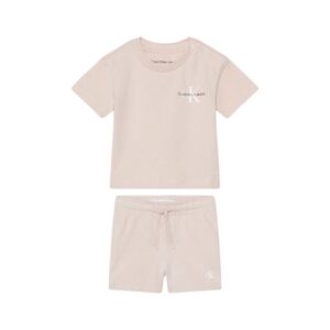 ست بچگانه صورتی کلوین کلین مدل Newborn T-Shirt And Shorts Set