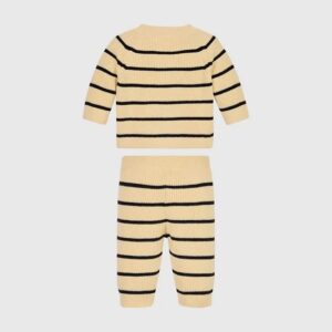 ست بچگانه کرمی کلوین کلین مدل Newborn Knitted 2-Piece Set