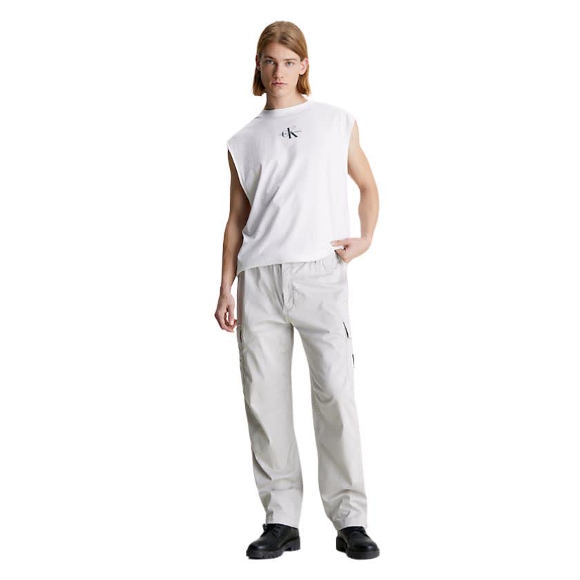 شلوار مردانه سفید کلوین کلین مدل Cotton Twill Cargo Pants