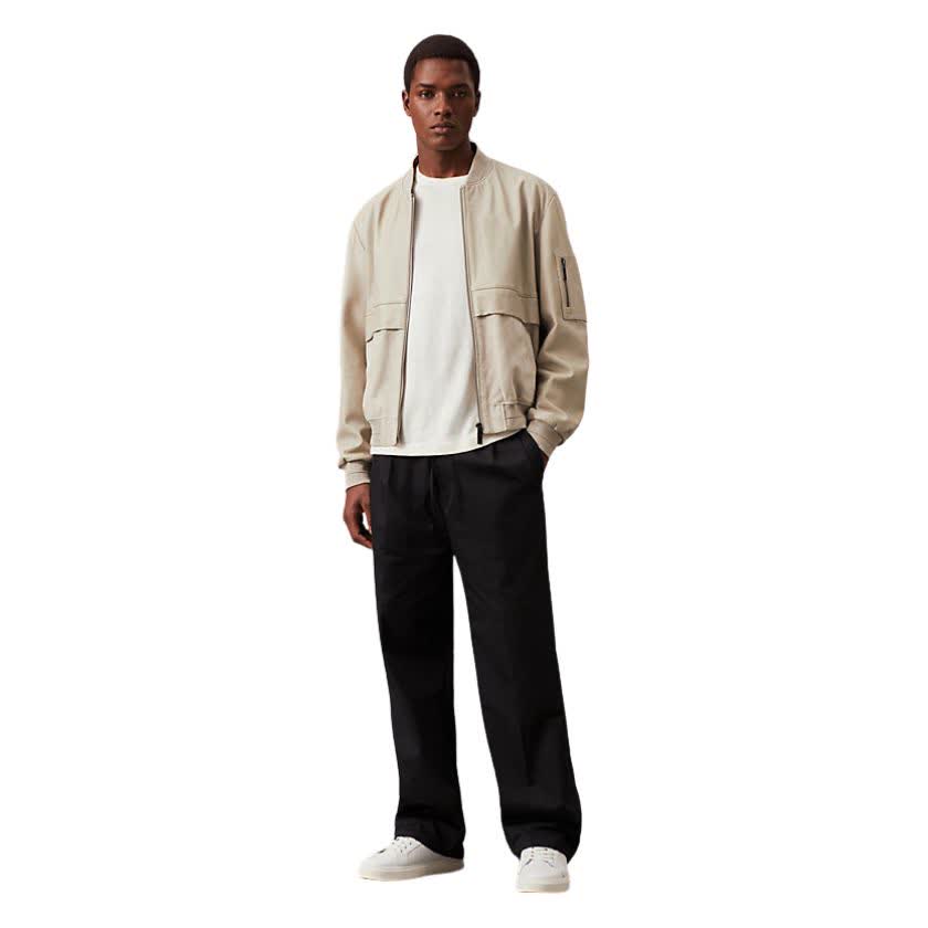 شلوار مردانه مشکی کلوین کلین مدل Relaxed Seacell Pleated Trousers