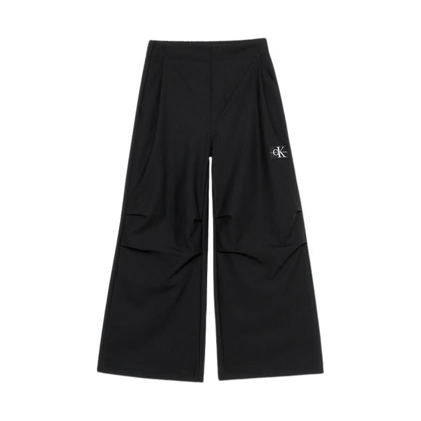 شلوار نوجوانی دخترانه مشکی کلوین کلین مدل Wide Leg Joggers