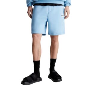 شلوارک مردانه آبی کلوین کلین مدل Monogram Fleece Jogger Shorts