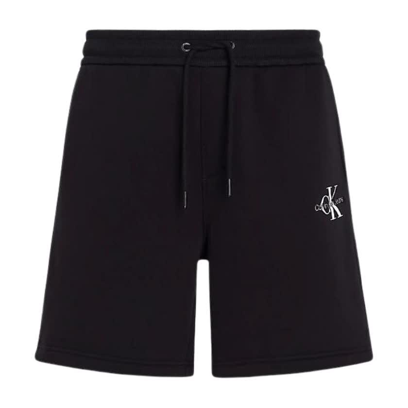 شلوارک مردانه مشکی کلوین کلین مدل Monogram Fleece Jogger Shorts