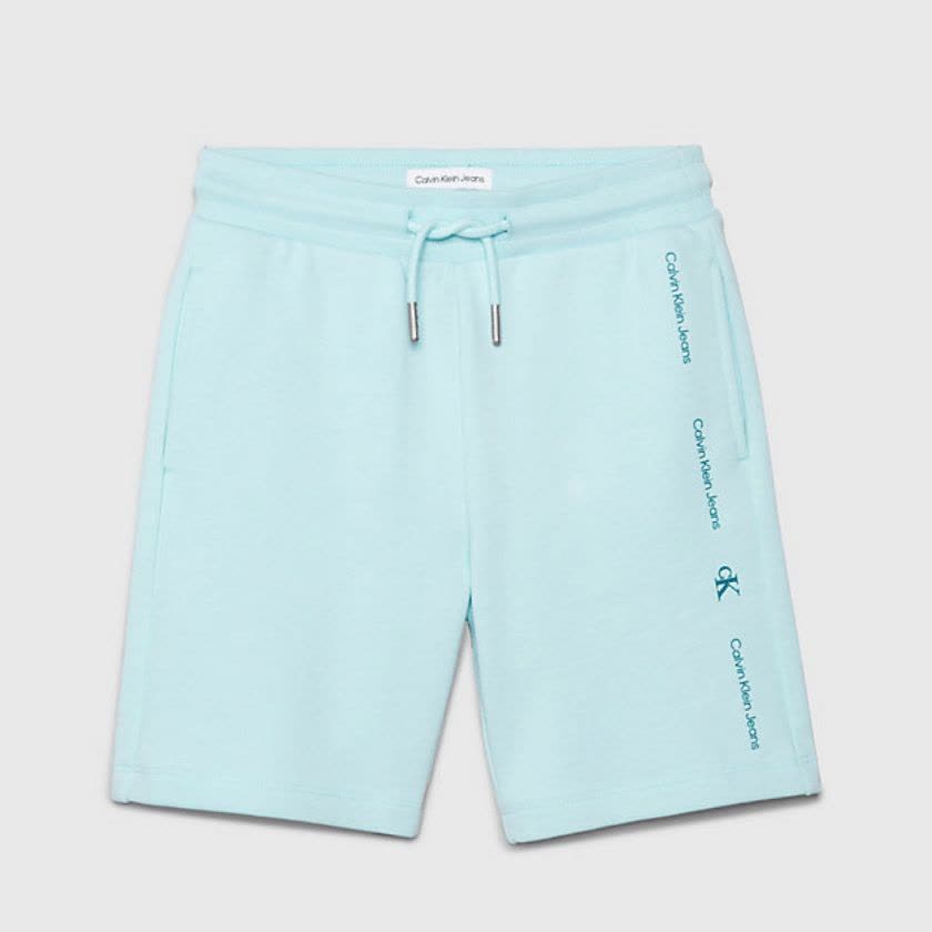 شلوارک نوجوانی آبی کلوین کلین مدل Logo Terry Jogger Shorts