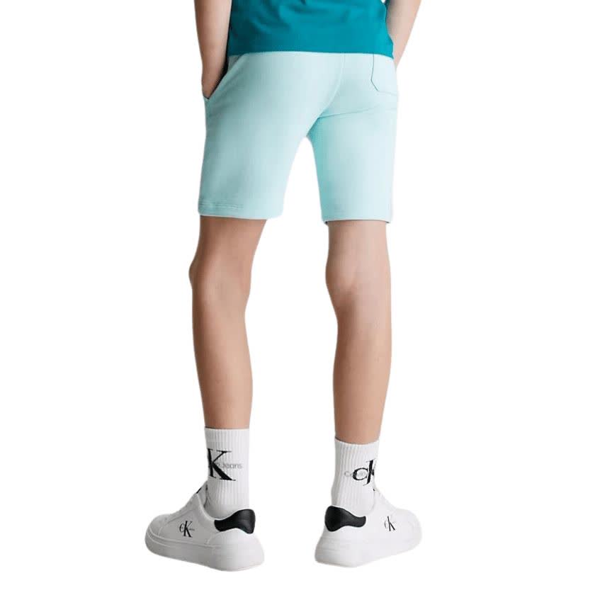 شلوارک نوجوانی آبی کلوین کلین مدل Logo Terry Jogger Shorts