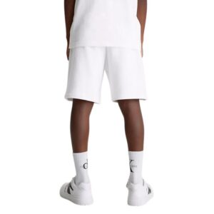 شلوارک نوجوانی سفید کلوین کلین مدل Relaxed Logo Terry Jogger Shorts