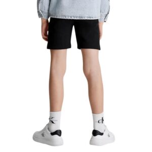 شلوارک نوجوانی مشکی کلوین کلین مدل Logo Terry Jogger Shorts