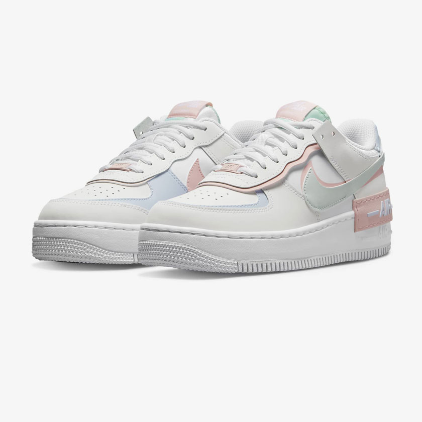 کفش جردن زنانه خاکستری، سبز کم رنگ نایک مدل Nike Air Force 1 Shadow