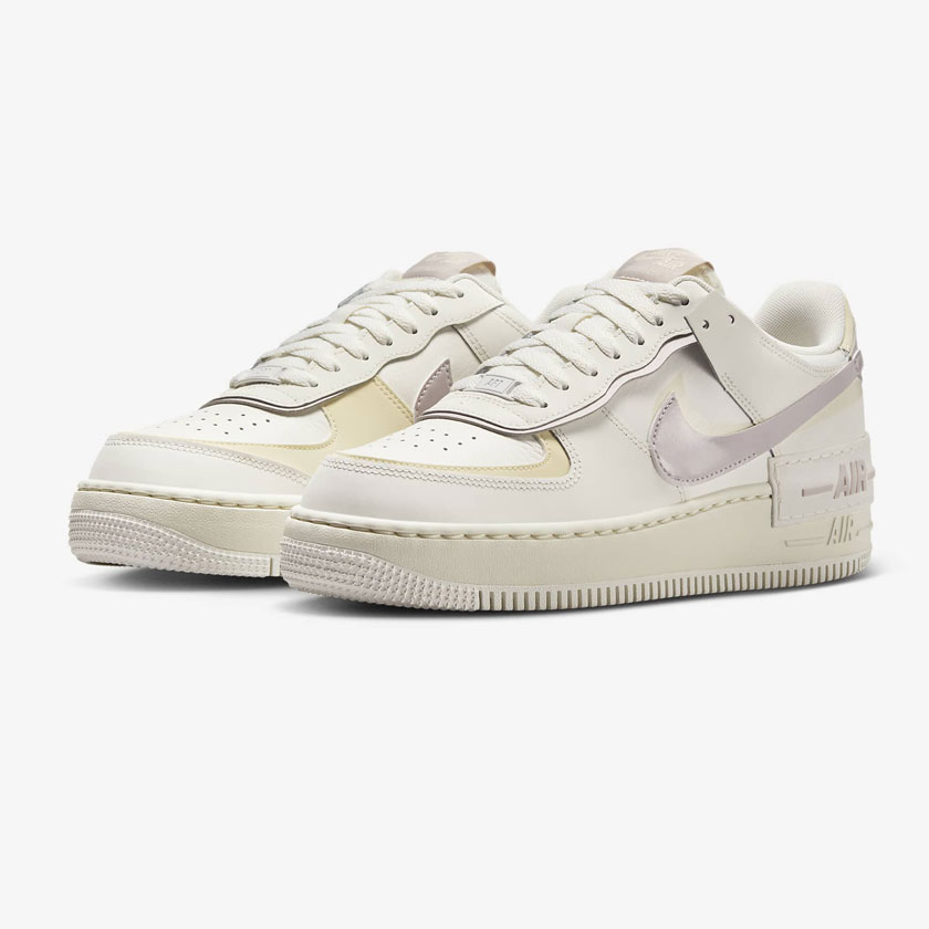 کفش جردن زنانه سفید، بنفش نایک مدل Nike Air Force 1 Shadow