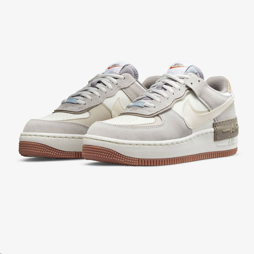 کفش جردن زنانه سفید، خاکستری نایک مدل Nike Air Force 1 Shadow