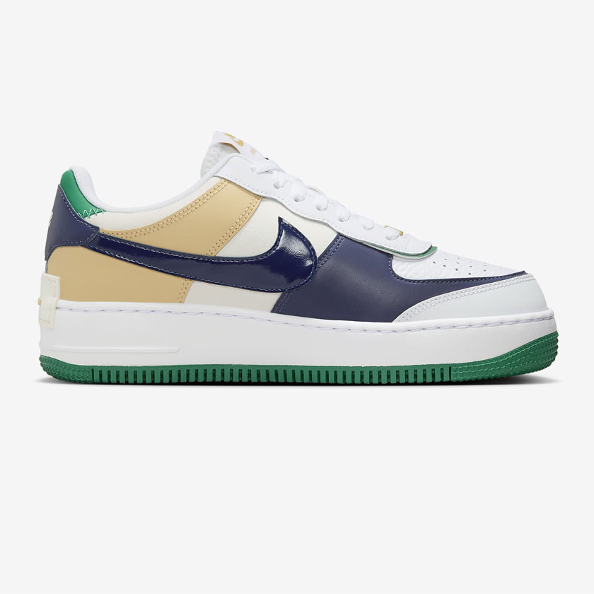 کفش جردن زنانه سفید، سبز نایک مدل Nike Air Force 1 Shadow