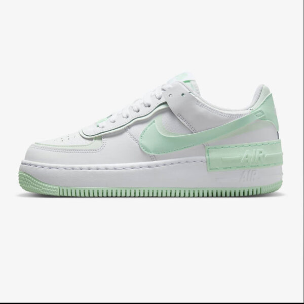 کفش جردن زنانه سفید، سبز کم رنگ نایک مدل Nike Air Force 1 Shadow