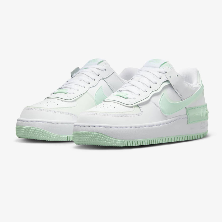 کفش جردن زنانه سفید، سبز کم رنگ نایک مدل Nike Air Force 1 Shadow