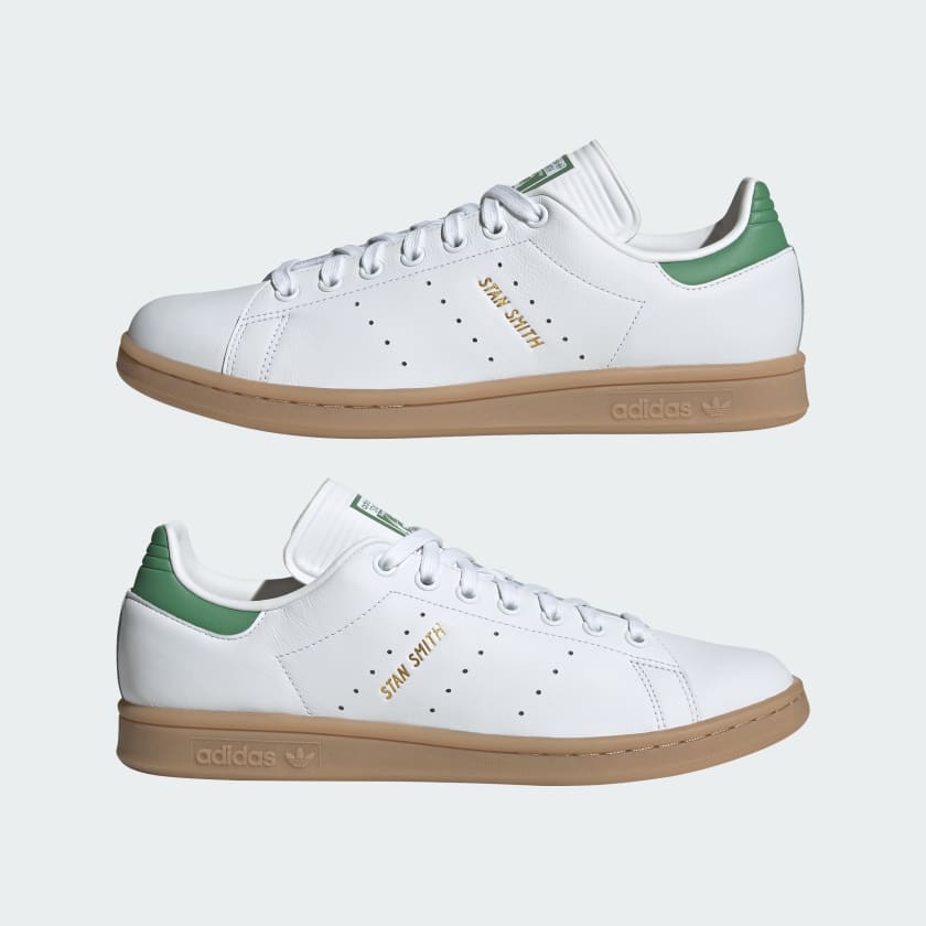 کفش سفید، سبز با زیره صمغی آدیداس مدل STAN SMITH SHOES