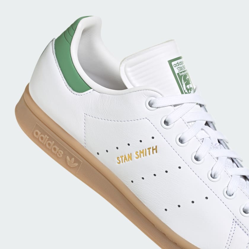 کفش سفید، سبز با زیره صمغی آدیداس مدل STAN SMITH SHOES