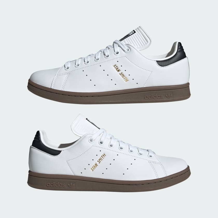 کفش سفید، مشکی با زیره قهوه ای آدیداس مدل STAN SMITH SHOES