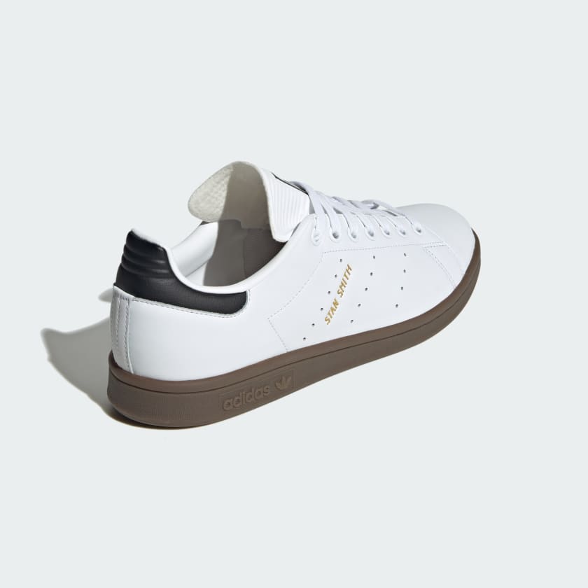 کفش سفید، مشکی با زیره قهوه ای آدیداس مدل STAN SMITH SHOES