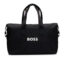 کیف ورزشی مشکی هوگو باس مدل CONTRAST-LOGO HOLDALL WITH SIGNATURE-STRIPE HANDLES