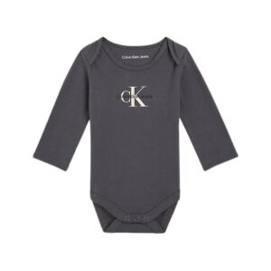 بادی آستیندار بچگانه مشکی کلوین کلین مدل Newborn Logo Bodysuit