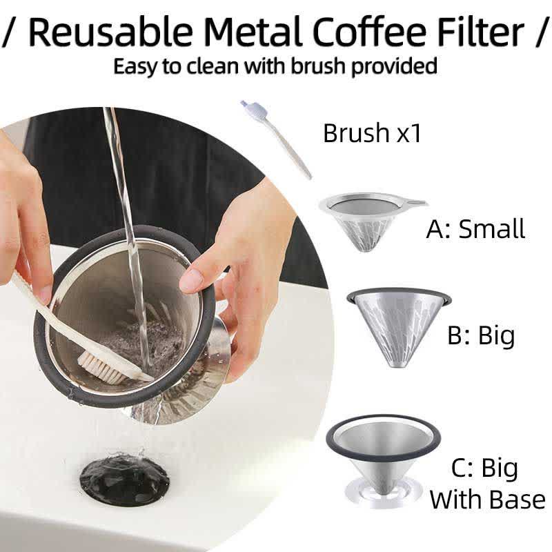 قهوه پور اور استارسو مدل STARESSO Pour Over Metal Coffee Filter