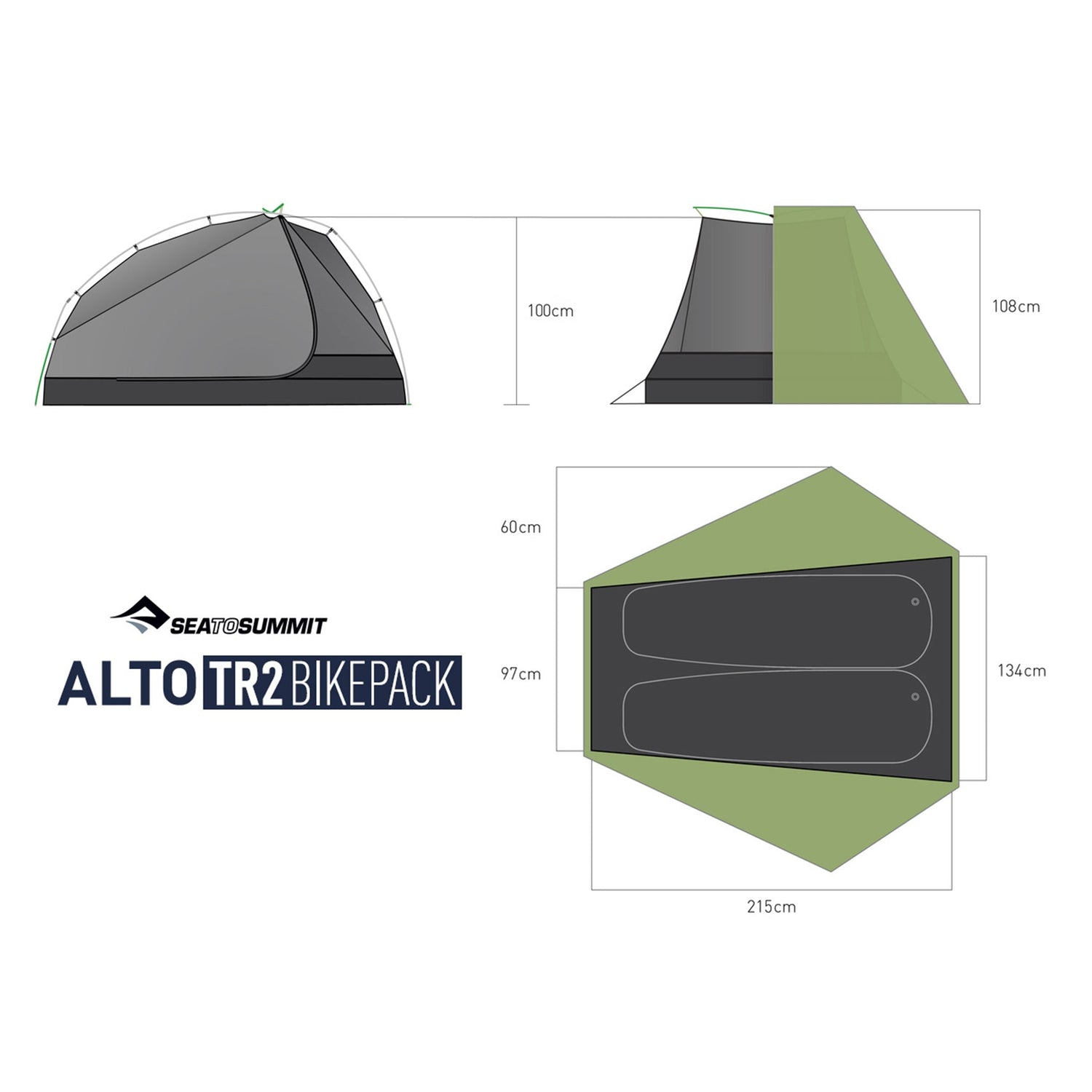 چادر مسافرتی دو نفره Alto TR2 Bikepack