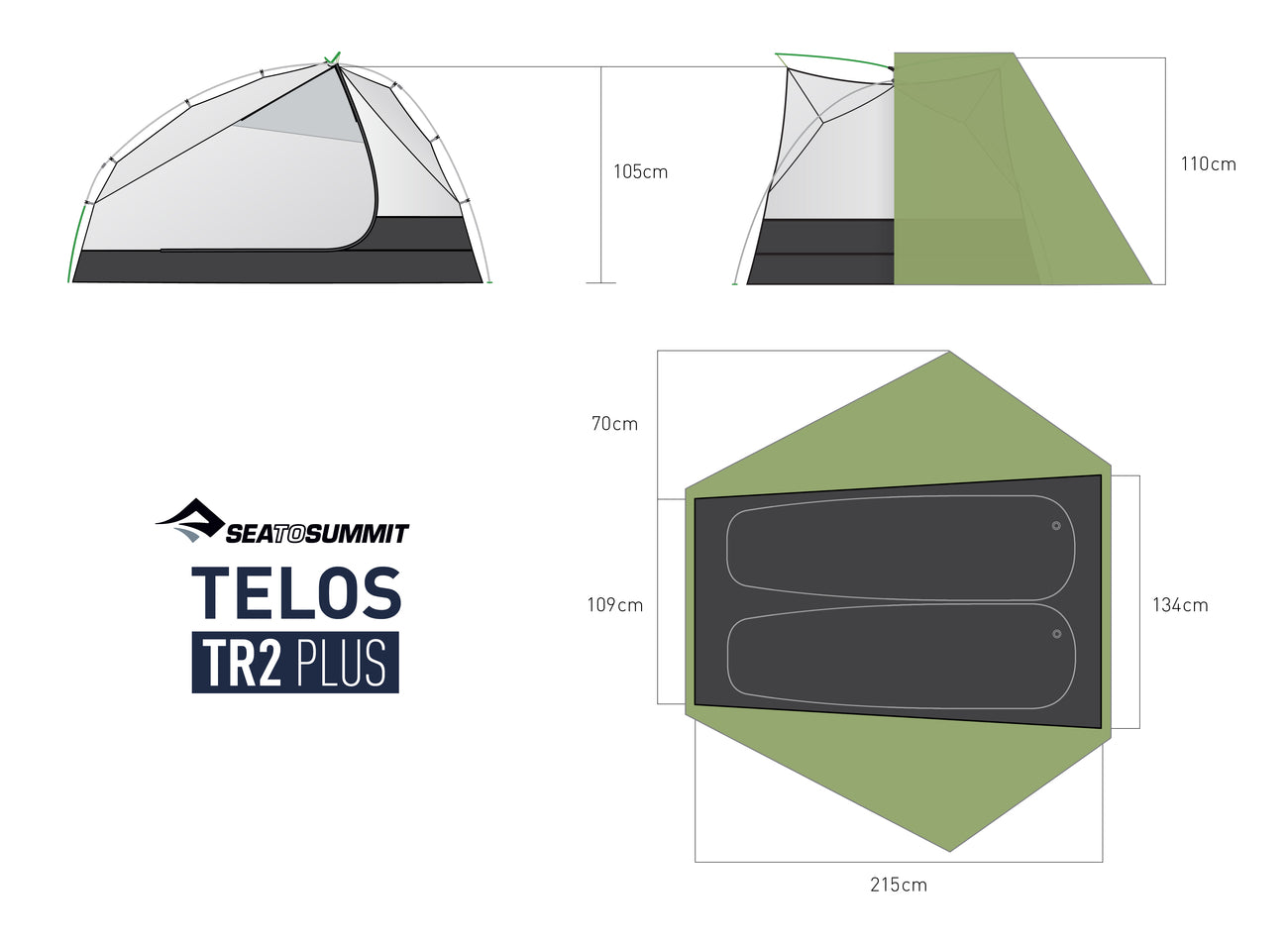 چادر مسافرتی سی تو سامیت دو نفره مدل Telos TR2 Plus