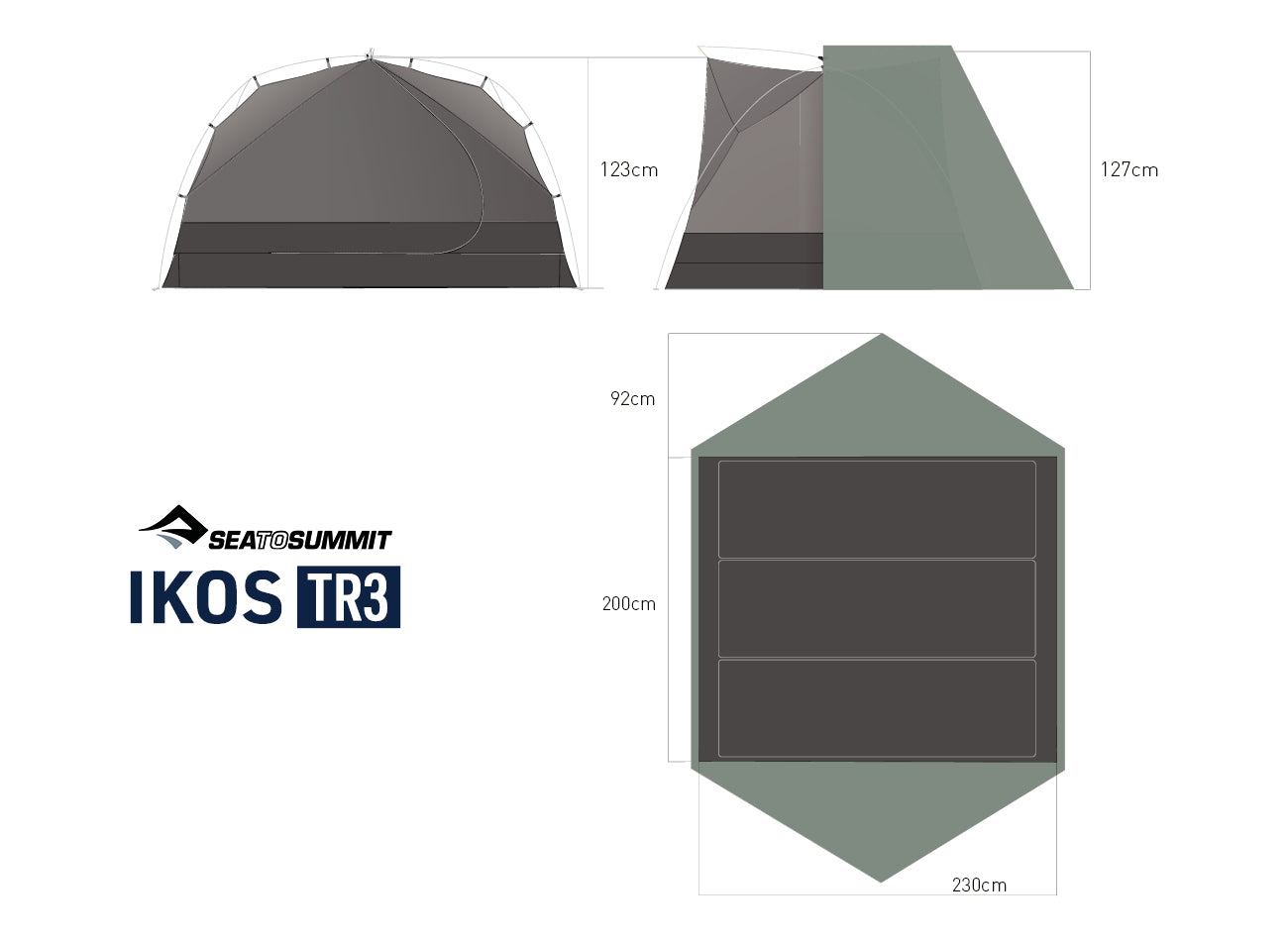 چادر مسافرتی سی تو سامیت سه نفره Ikos TR3