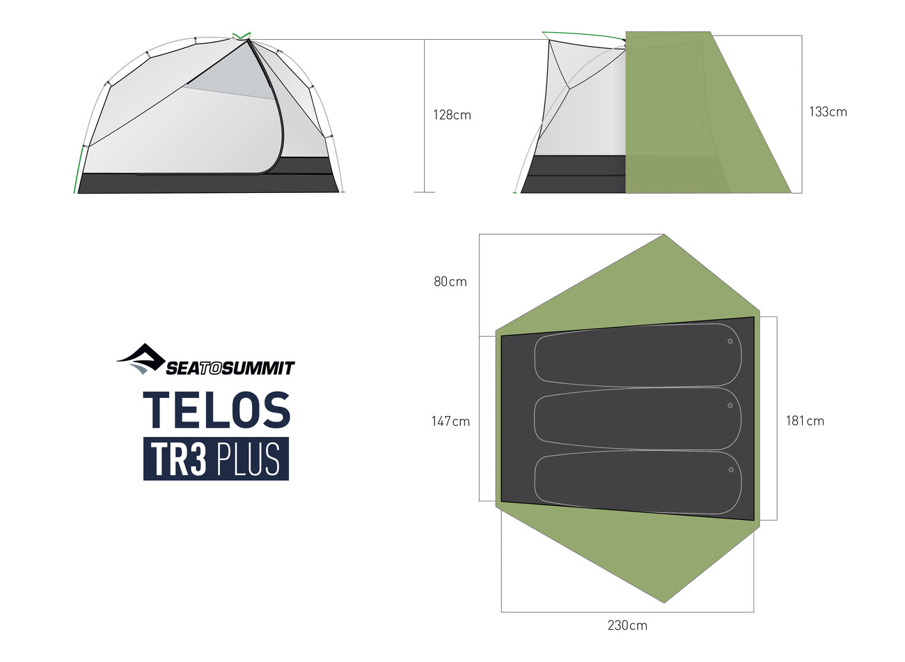 چادر مسافرتی سی تو سامیت سه نفره مدل Telos TR3 Plus