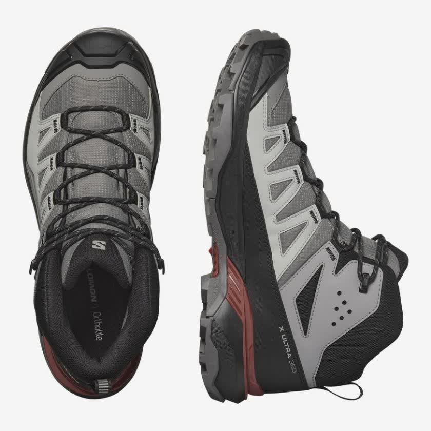 کفش پیاده روی مردانه خاکستری سالامون مدل X ULTRA 360 MID GORE-TEX