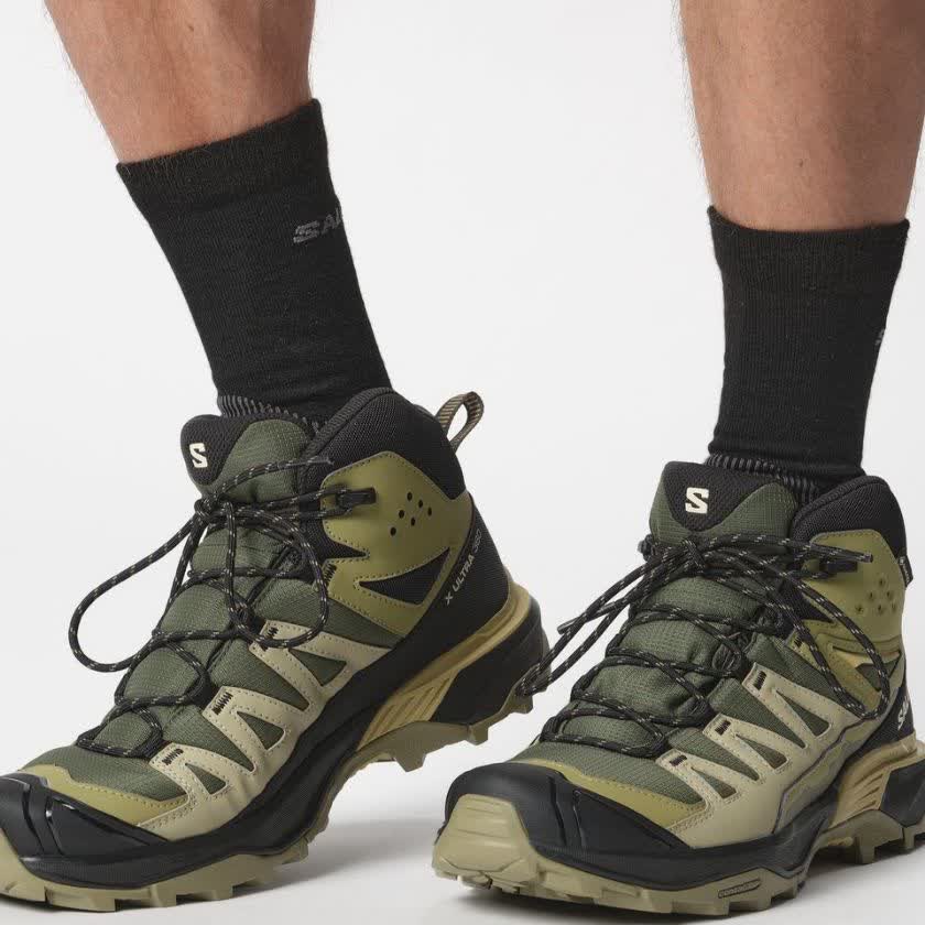 کفش پیاده روی مردانه زیتونی سالامون مدل X ULTRA 360 MID GORE-TEX