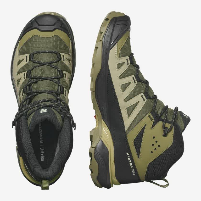 کفش پیاده روی مردانه زیتونی سالامون مدل X ULTRA 360 MID GORE-TEX