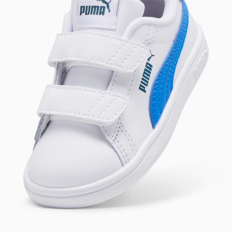 کفش جوانان سفید، آبی پوما مدل Smash 3.0 Leather V Sneakers Baby